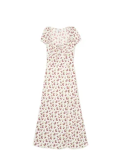 Cropp Sukienki, Kombinezony*Sukienka midi w wiśnie