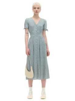 Cropp Sukienki, Kombinezony*Sukienka midi z motywem kwiatowym