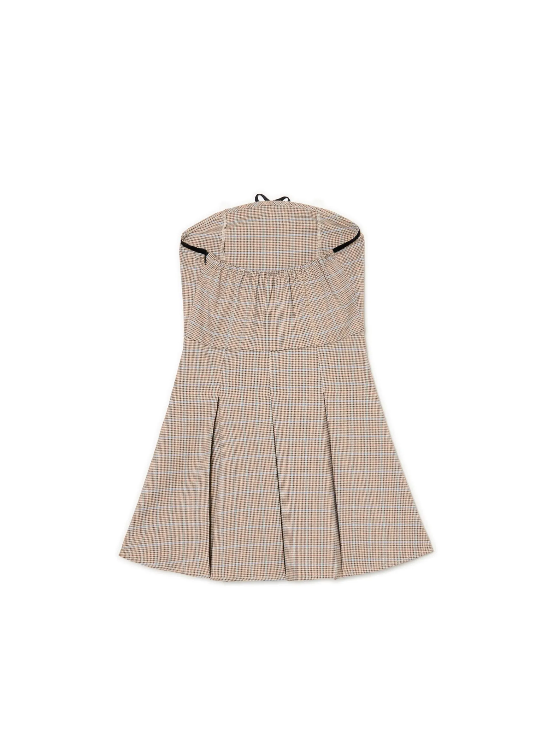 Cropp Sukienki, Kombinezony*Sukienka mini w kratę z plisami