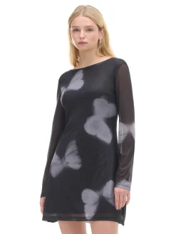 Cropp Sukienki, Kombinezony*Sukienka mini z siateczkowymi panelami