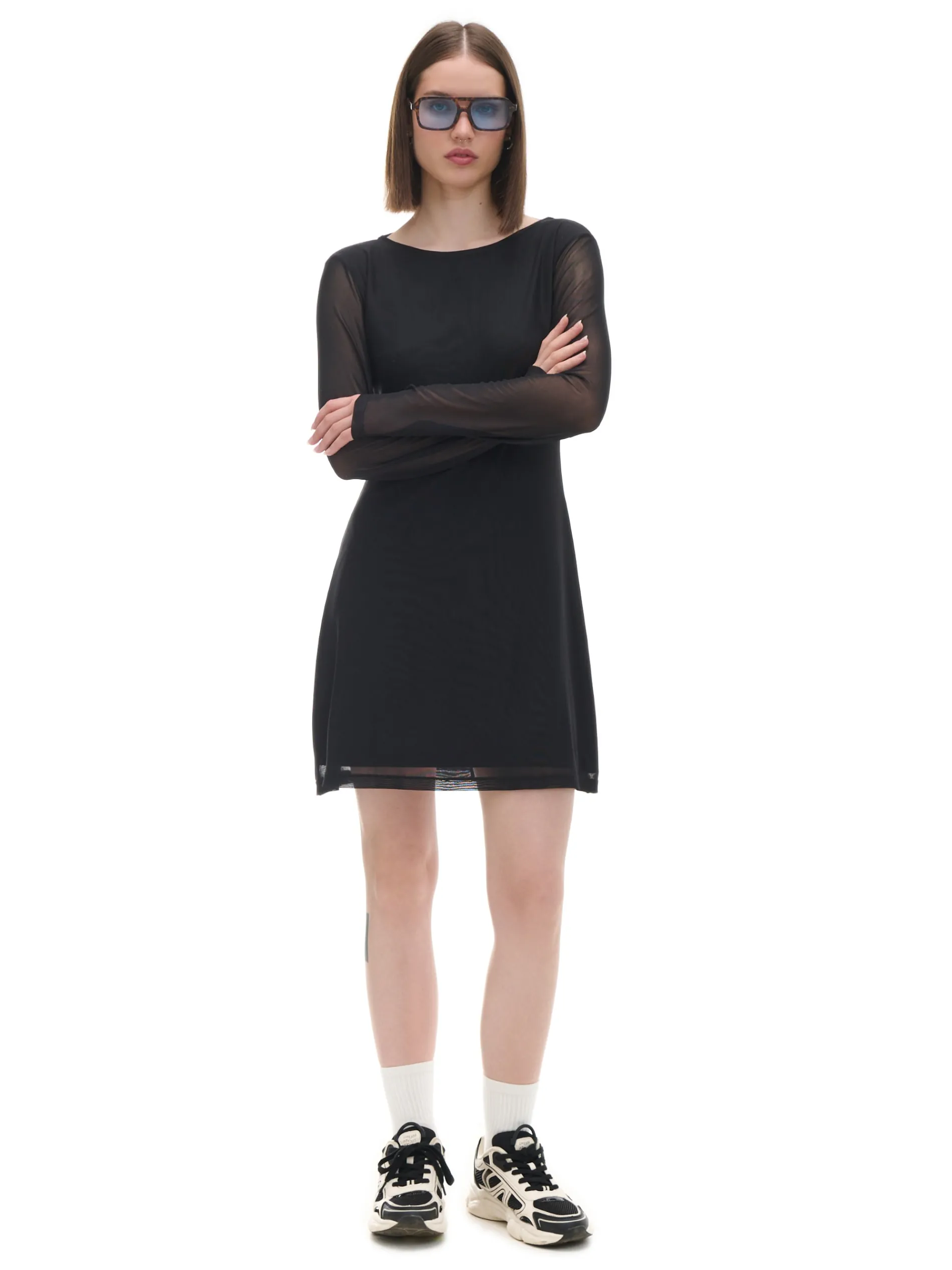 Cropp Sukienki, Kombinezony*Sukienka mini z siateczkowymi panelami