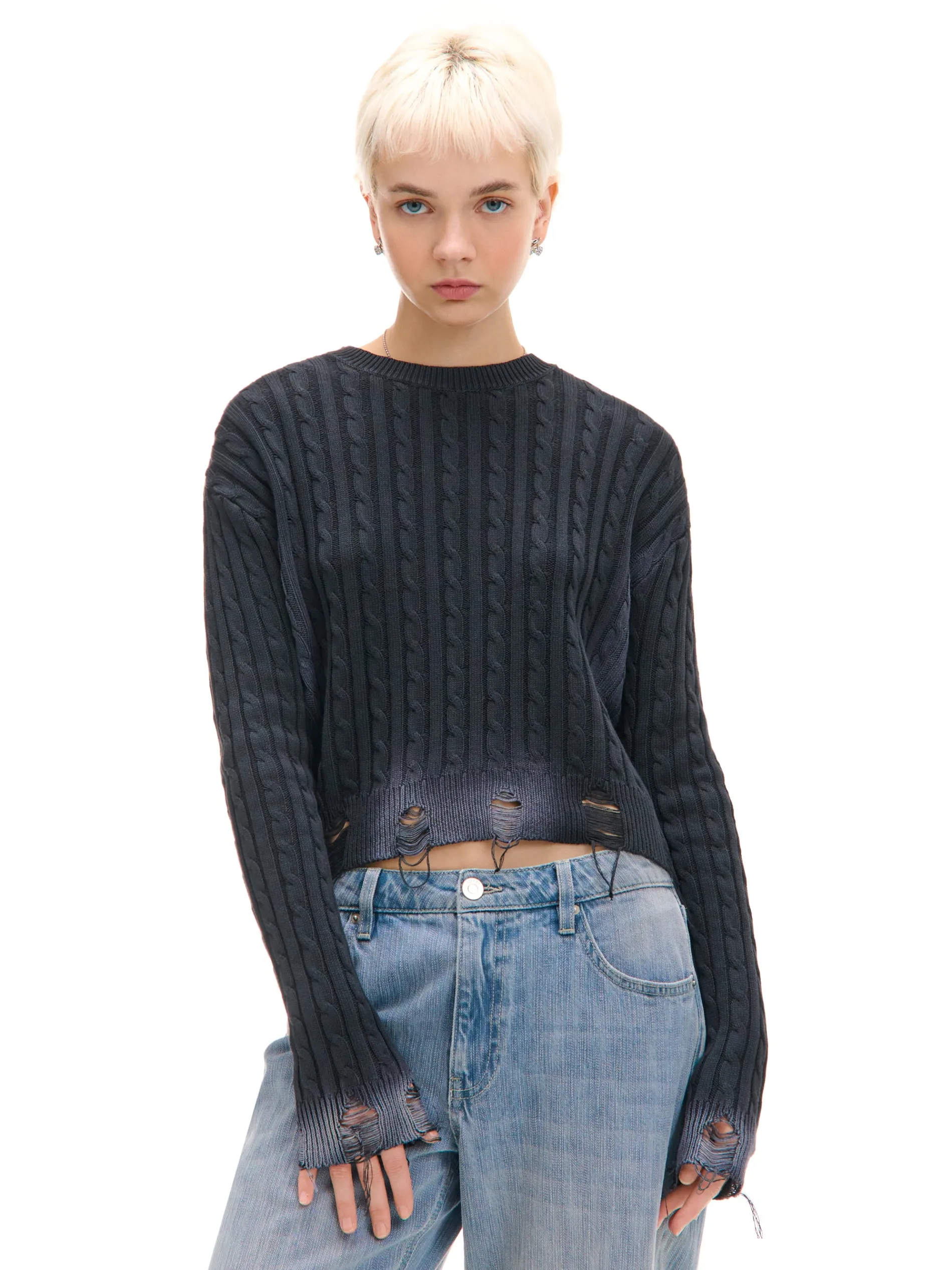 Cropp Swetry*Sweter z miejscowym efektem wybielenia