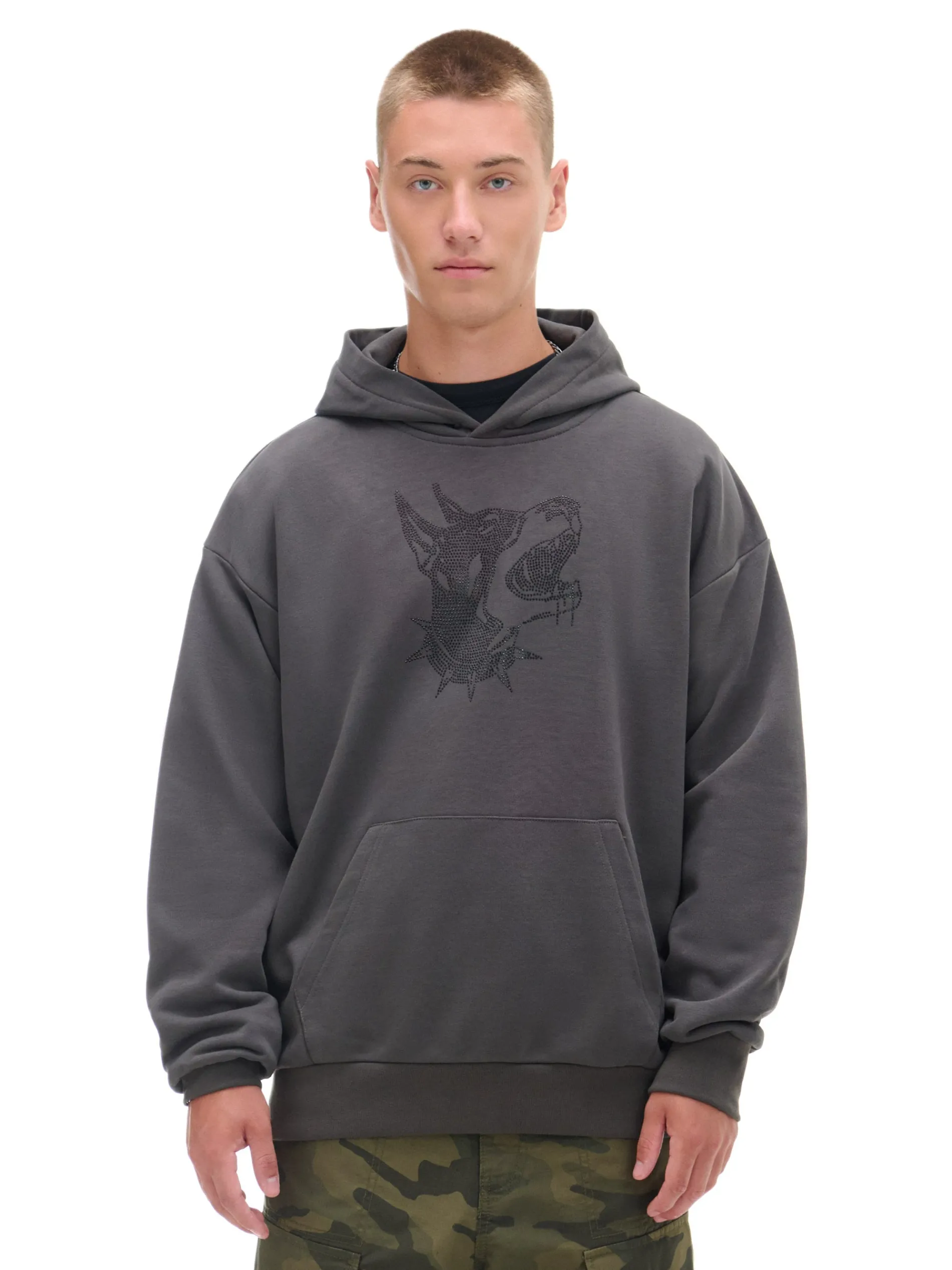 Cropp Bluzy*Szara bluza z aplikacją