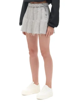 Cropp Spódnice|Sety*Szara jeansowa spódniczka z zakładkami