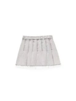 Cropp Spódnice|Sety*Szara jeansowa spódniczka z zakładkami