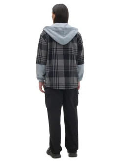 Cropp Koszule*Szara koszula z kapturem i kieszeniami