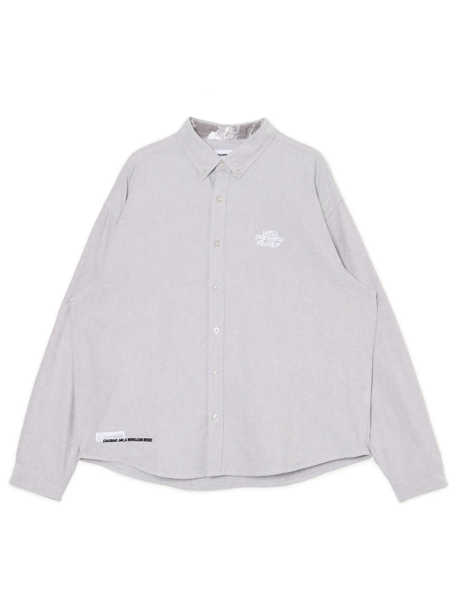 Cropp Koszule*Szara koszula z ozdobnym wykończeniem