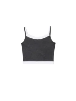 Cropp Koszulki, Topy|Sety*Szara koszulka z białymi wstawkami