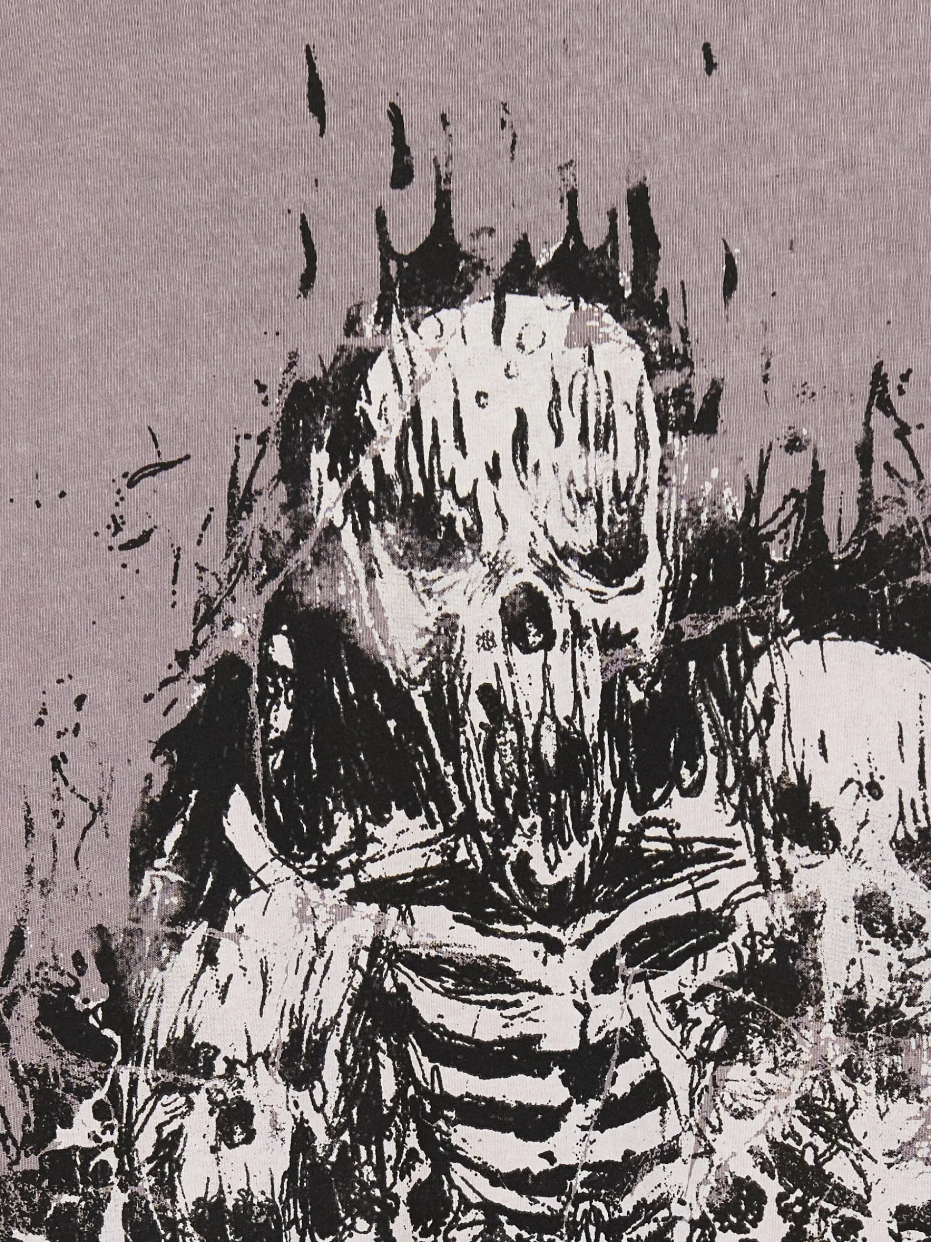 Cropp Unisex|Unisex*Szara koszulka z motywem kościotrupów UNISEX