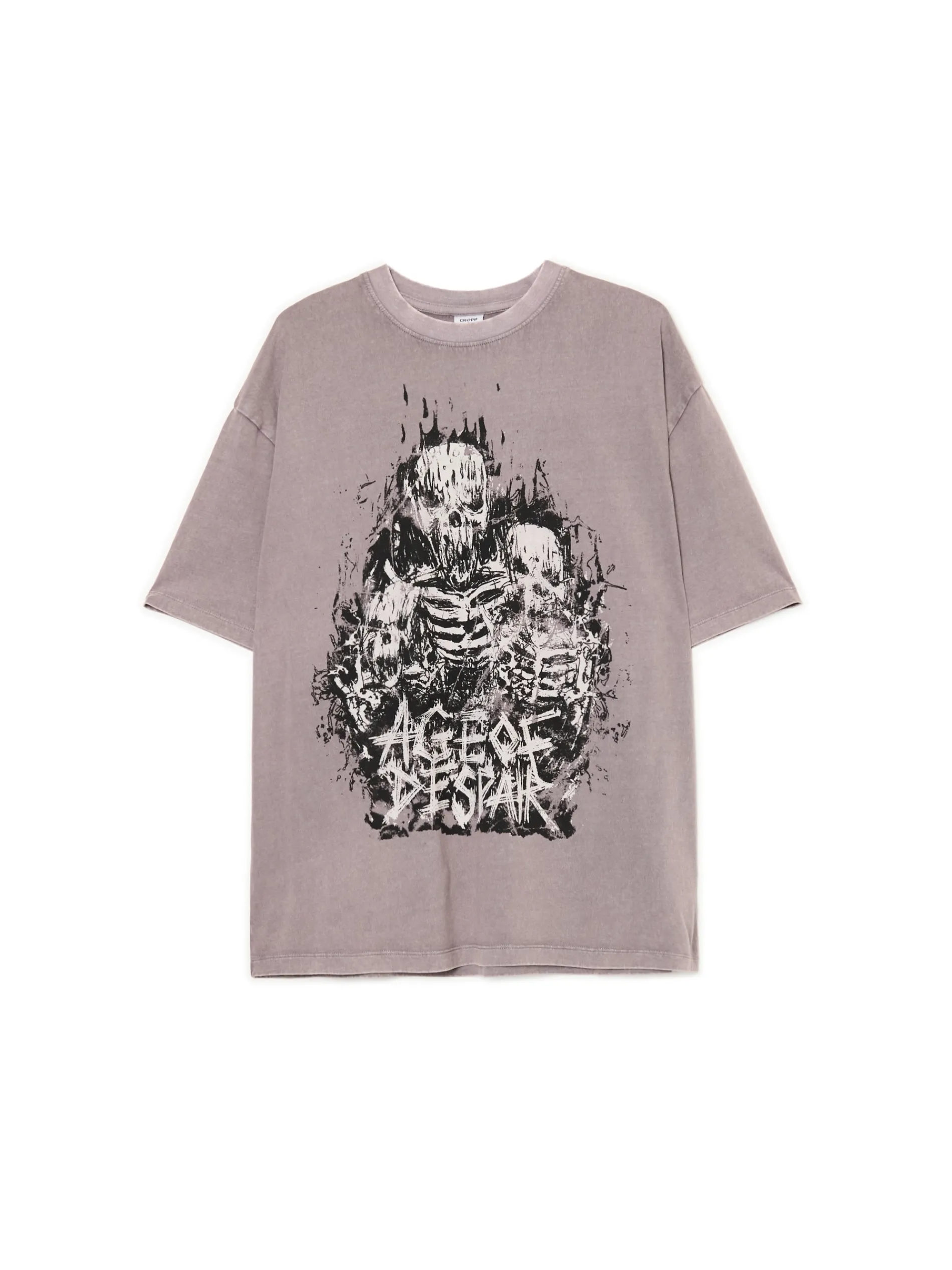 Cropp Unisex|Unisex*Szara koszulka z motywem kościotrupów UNISEX