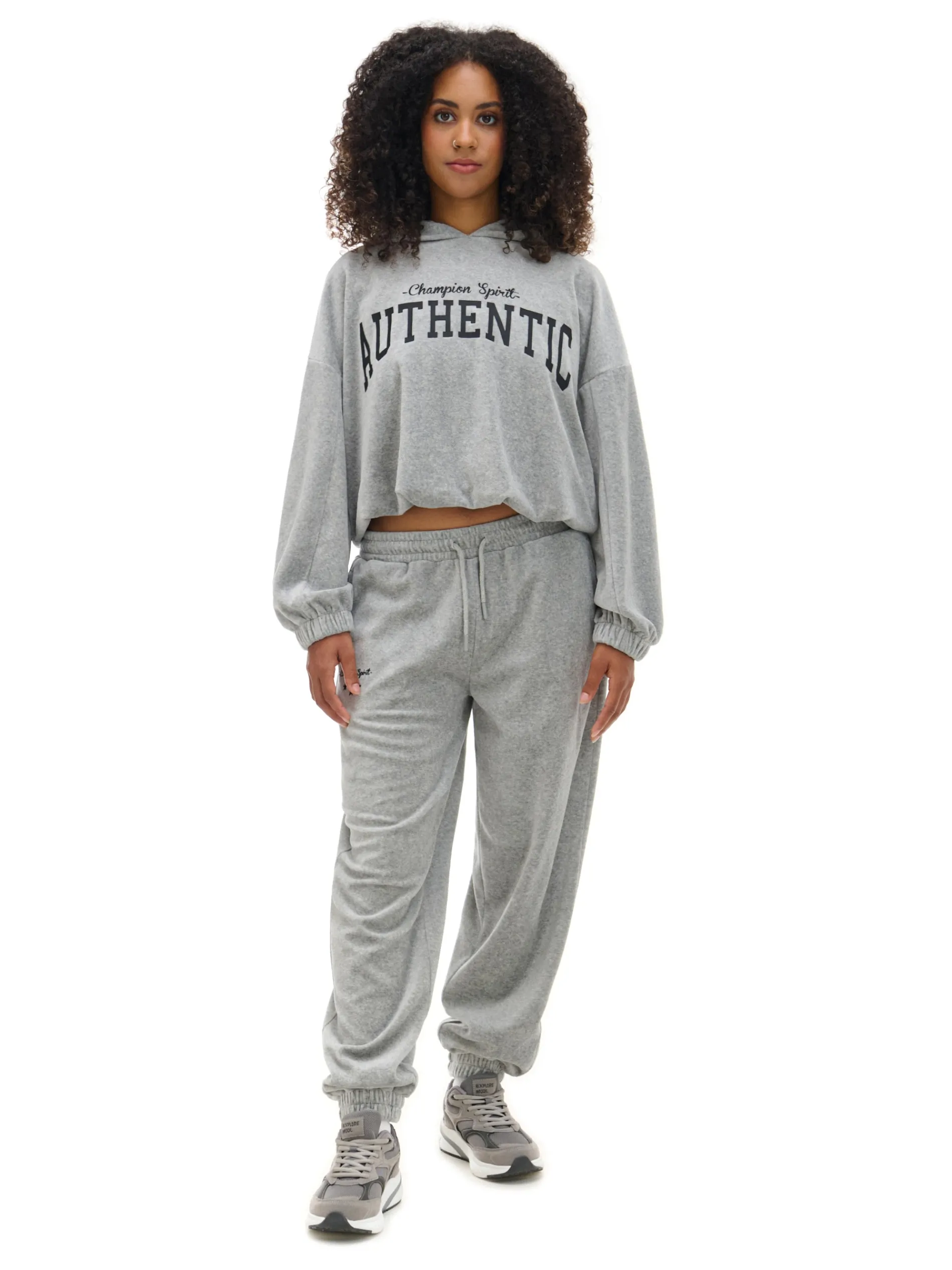 Cropp Bluzy|Sety*Szara krótka bluza boxy