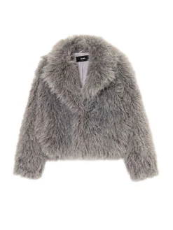 Cropp Kożuszki, Futerka|Kurtki, Płaszcze*Szara kurtka z imitacji futra