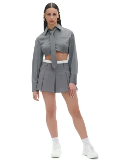 Cropp Spódnice|Sety*Szara mini z plisami