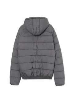 Cropp Kurtki Zimowe|Kurtki, Płaszcze*Szara pikowana kurtka z kapturem