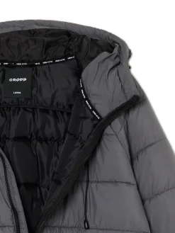 Cropp Kurtki Zimowe|Kurtki, Płaszcze*Szara pikowana kurtka z kapturem