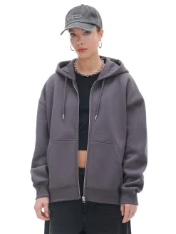 Cropp Bluzy*Szara rozpinana bluza oversize