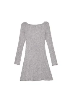 Cropp Sukienki, Kombinezony*Szara sukienka mini z długimi rękawami
