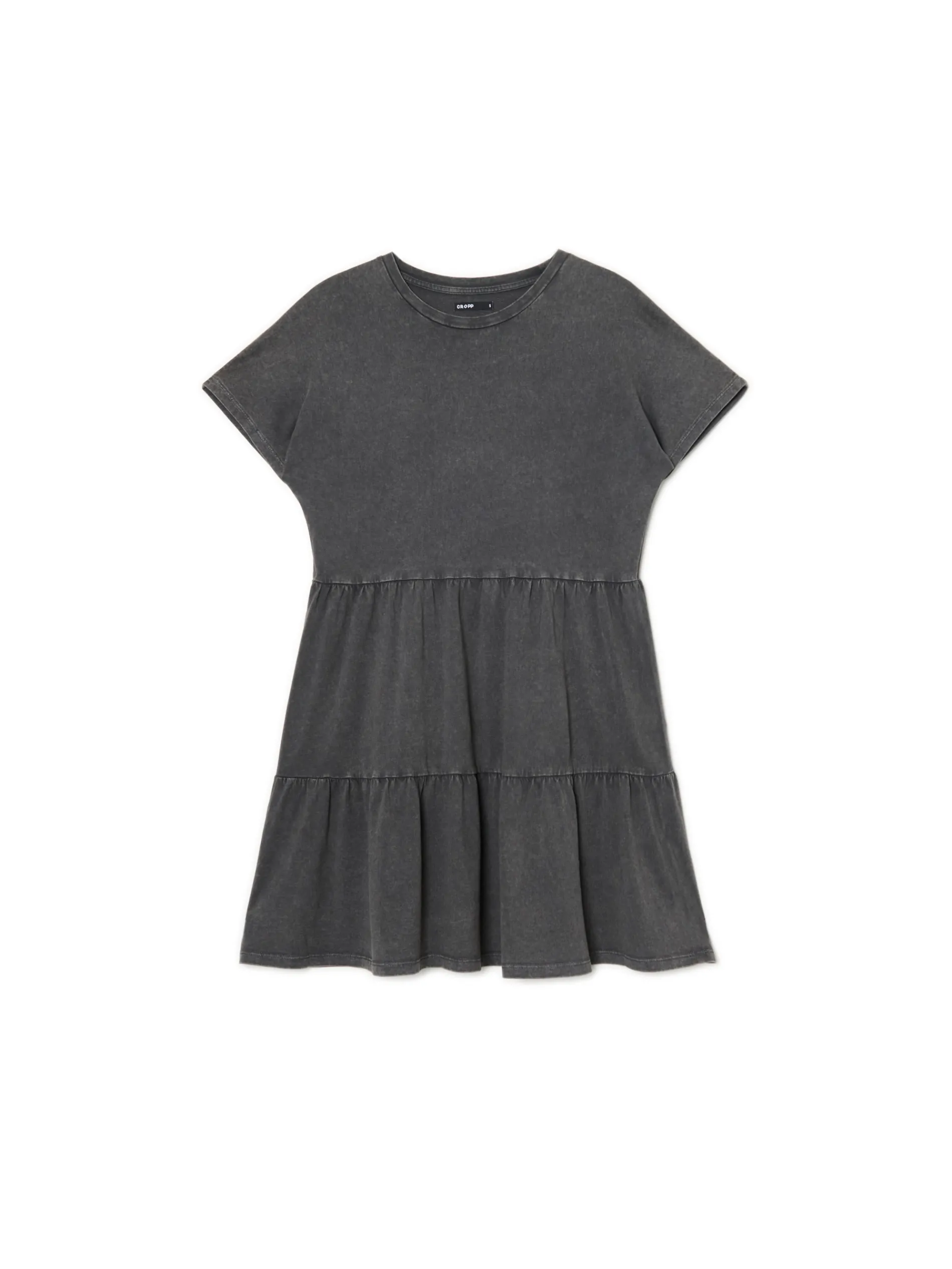 Cropp Sukienki, Kombinezony*Szara sukienka mini z marszczeniami