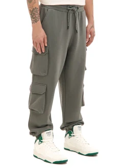 Cropp Spodnie*Szare dresowe joggery z kieszeniami cargo