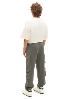 Cropp Spodnie*Szare dresowe joggery z kieszeniami cargo