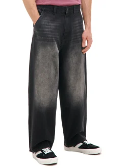 Cropp Jeansy*Szare jeansy skater z efektem sprania