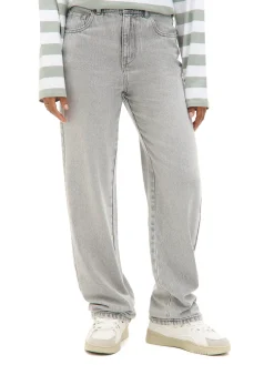 Cropp Jeansy*Szare jeansy straight z efektem sprania