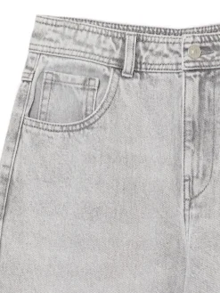 Cropp Jeansy*Szare jeansy straight z efektem sprania