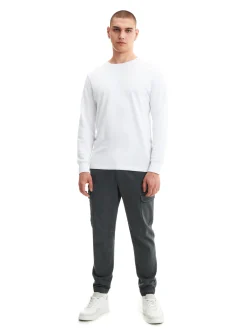 Cropp Spodnie*Szare joggery basic z kieszeniami cargo