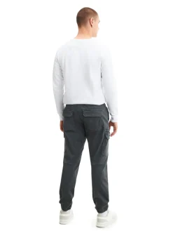 Cropp Spodnie*Szare joggery basic z kieszeniami cargo