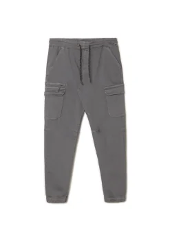 Cropp Spodnie*Szare joggery basic z kieszeniami cargo