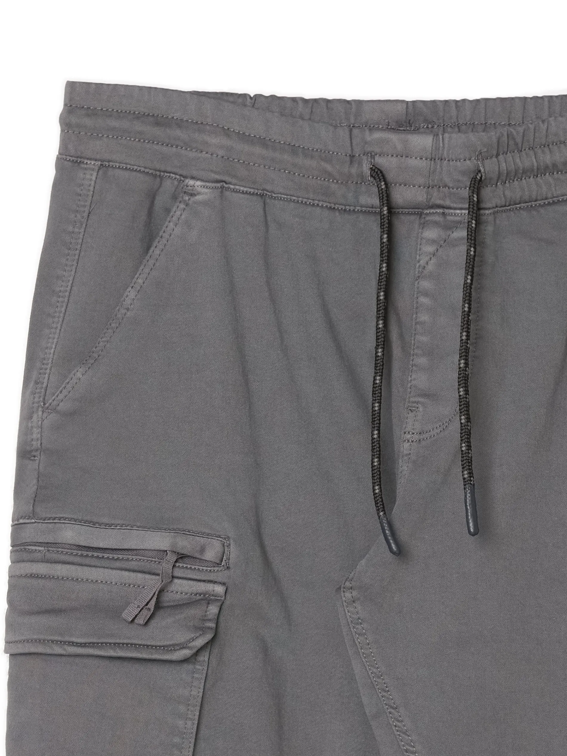 Cropp Spodnie*Szare joggery basic z kieszeniami cargo