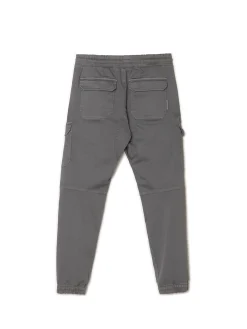 Cropp Spodnie*Szare joggery basic z kieszeniami cargo