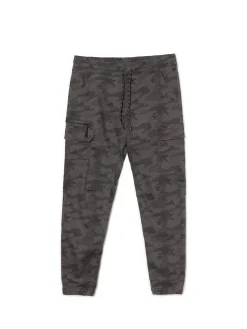 Cropp Spodnie*Szare joggery basic z kieszeniami cargo