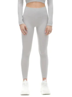 Cropp Spodnie*Szare prążkowane legginsy