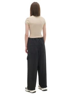 Cropp Spodnie*Szare spodnie baggy z wysokim stanem