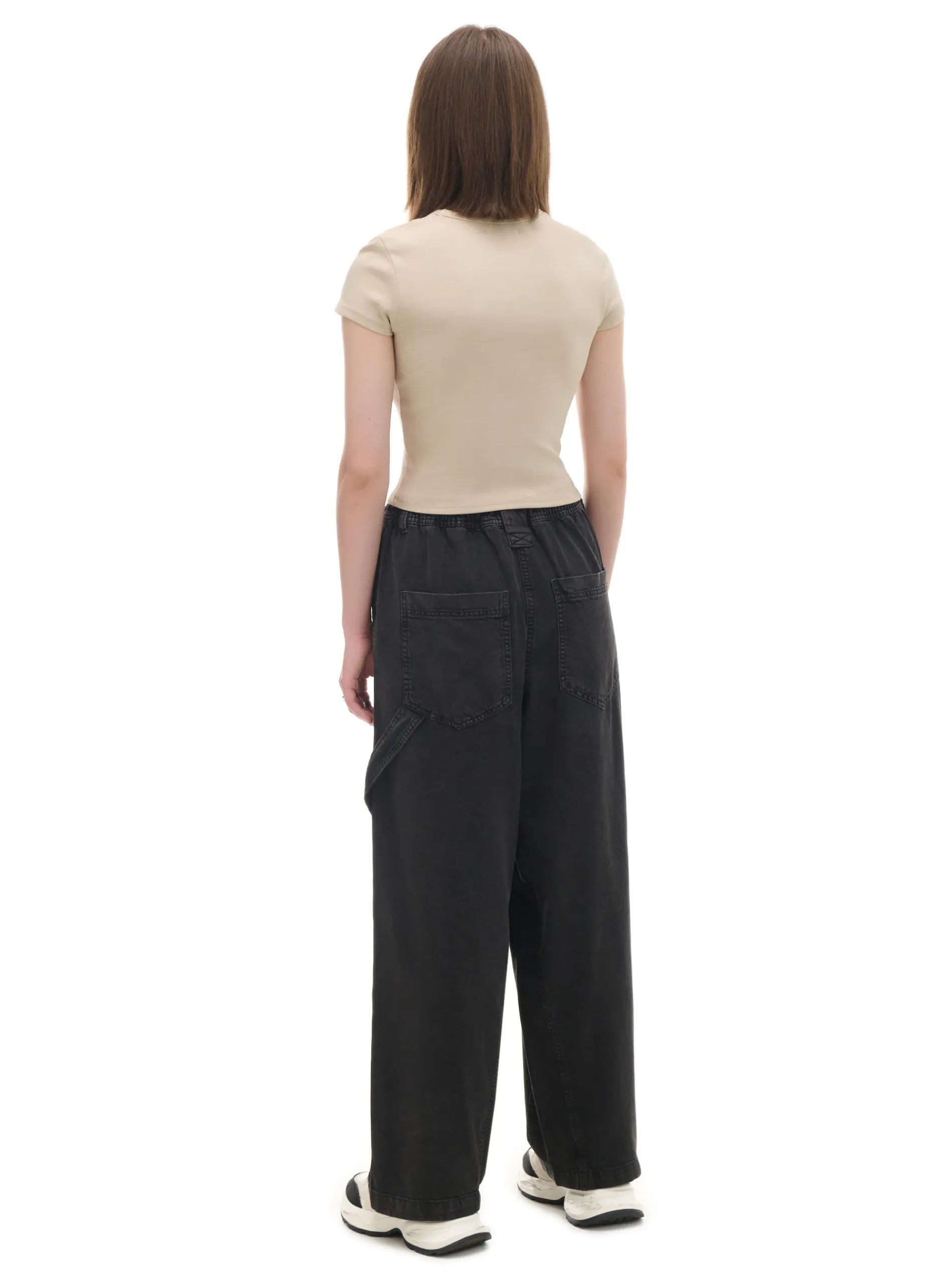 Cropp Spodnie*Szare spodnie baggy z wysokim stanem