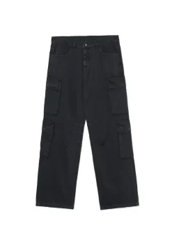 Cropp Spodnie*Szare spodnie loose z kieszeniami cargo
