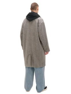 Cropp Kurtki Zimowe|Kurtki, Płaszcze*Szary płaszcz w jodełkę