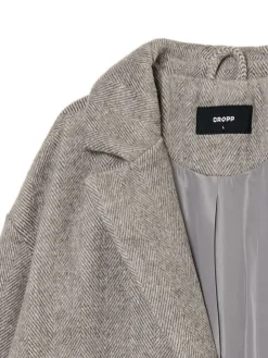 Cropp Kurtki Zimowe|Kurtki, Płaszcze*Szary płaszcz w jodełkę