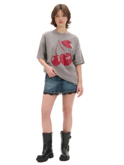 Cropp Koszulki, Topy*T-shirt oversize z wiśniami