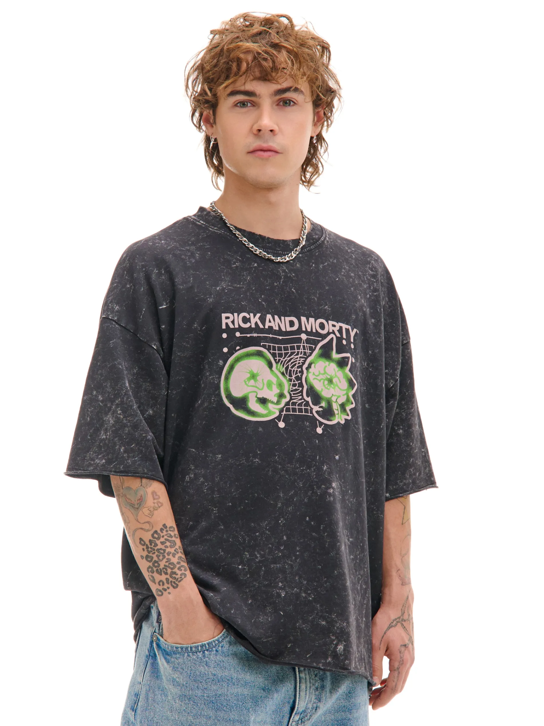 Cropp Koszulki*T-shirt z efektem sprania Rick i Morty