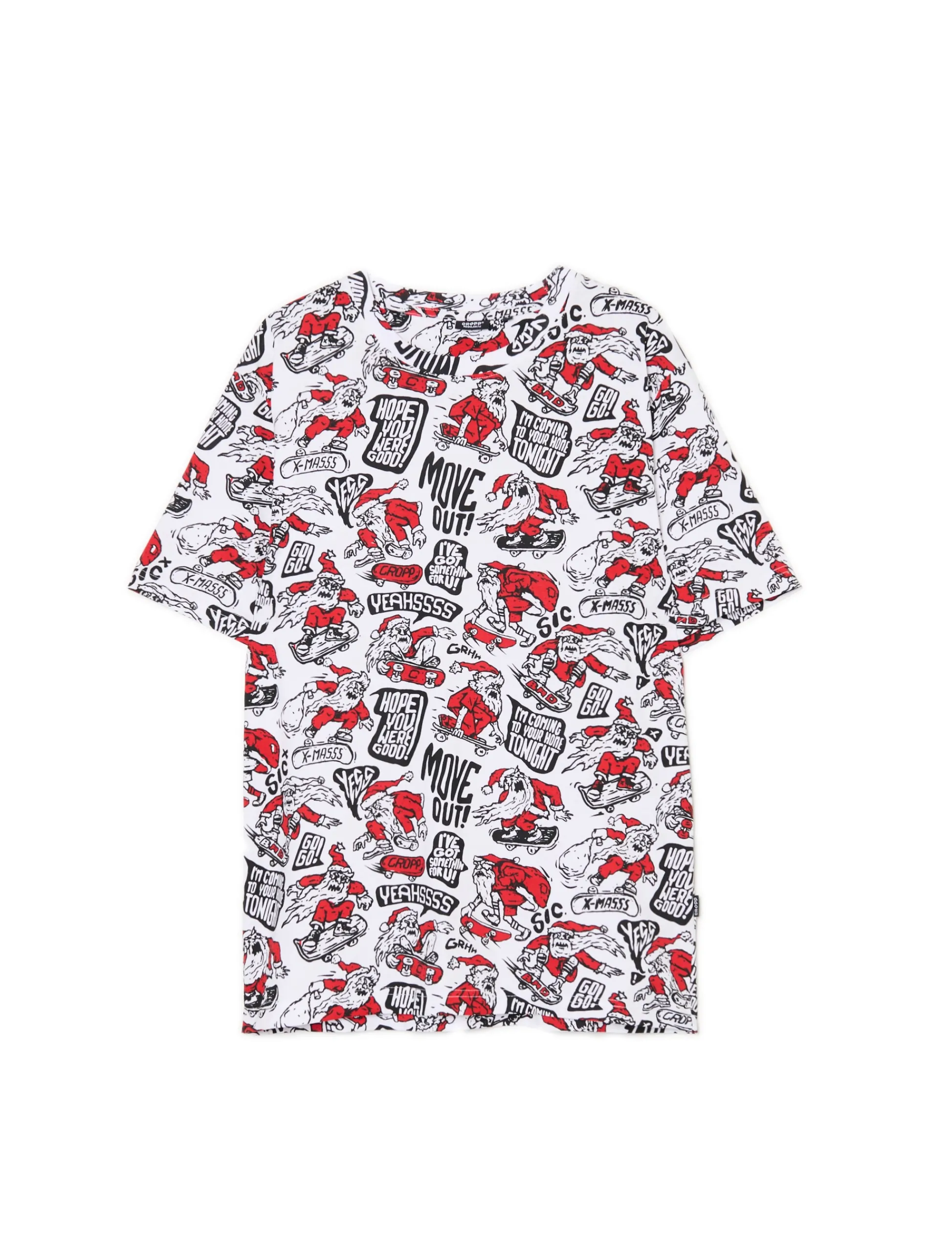 Cropp Ubrania Świąteczne|Koszulki*T-shirt z mikołajowymi skaterami