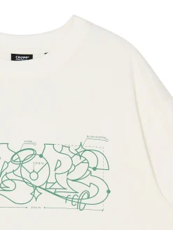 Cropp Koszulki*T-shirt z zielonym nadrukiem