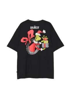 Cropp Ubrania Świąteczne|Koszulki*Świąteczna czarna koszulka z Grinchem