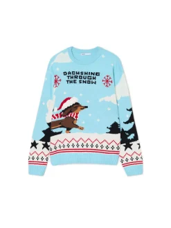 Cropp Ubrania Świąteczne|Swetry*Świąteczny sweter z jamnikiem