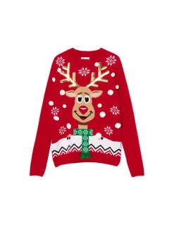 Cropp Ubrania Świąteczne|Swetry*Świąteczny sweter z reniferem
