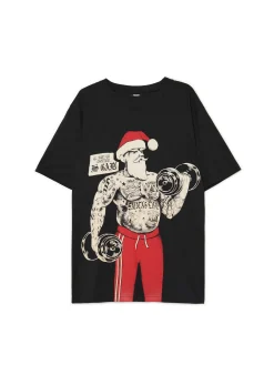 Cropp Ubrania Świąteczne|Koszulki*Świąteczny T-shirt z Mikołajem