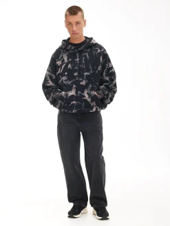 Cropp Bluzy*Wzorzysta bluza z kapturem z naszywką