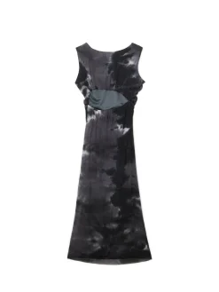 Cropp Sukienki, Kombinezony*Wzorzysta czarna sukienka maxi