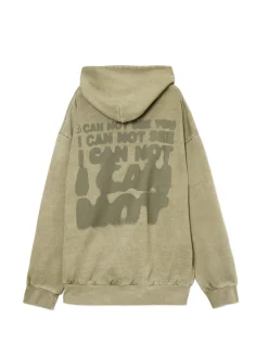 Cropp Bluzy*Zielona bluza loose z kapturem